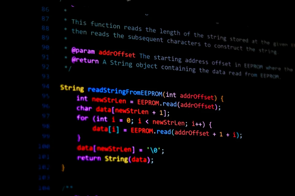 Code written on a screen, likely programming related